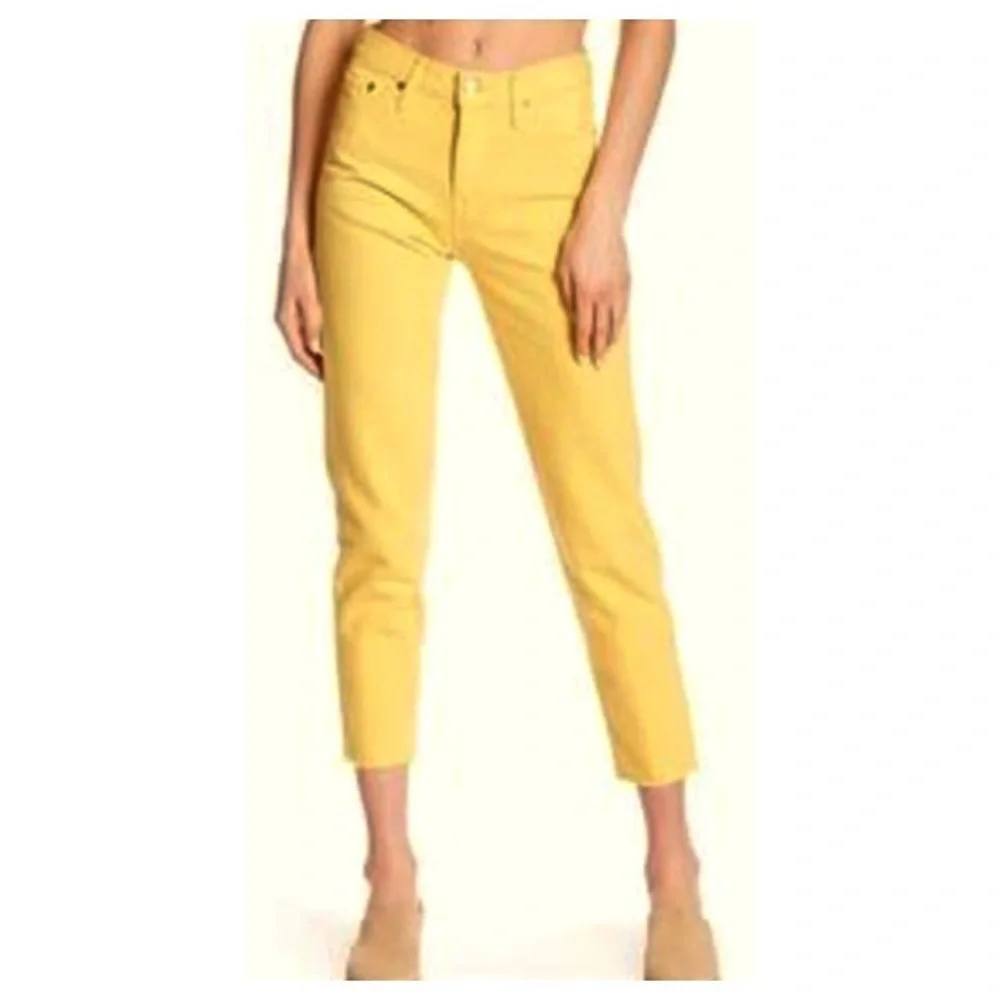 NEW Levi's Jeans Yellow Levi’s Denim Deadstock Yellow Button Fly Jeans Size 26 - Picture 7 of 12